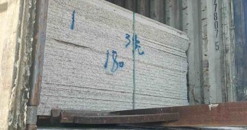 宁波 芝麻白花岗岩石材3.0公分光面毛板装柜出货