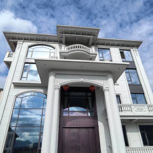 宁波白麻别墅外墙干挂石材效果示例