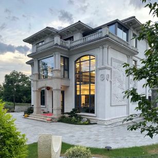 宁波 白麻花岗岩私人别墅干挂石材豪华定制