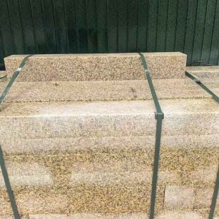 宁波 黄金麻花岗岩石材机切面栏杆料半成品
