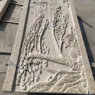 宁波 黄金麻雕刻板浮雕迎客松