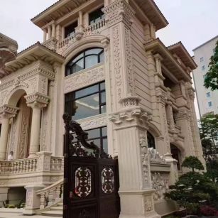 宁波 黄金麻花岗岩别墅外墙干挂效果展示