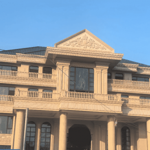 宁波黄金麻别墅外墙干挂石材效果示例