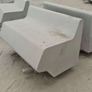 宁波 芝麻白花岗岩异形坐凳，石凳