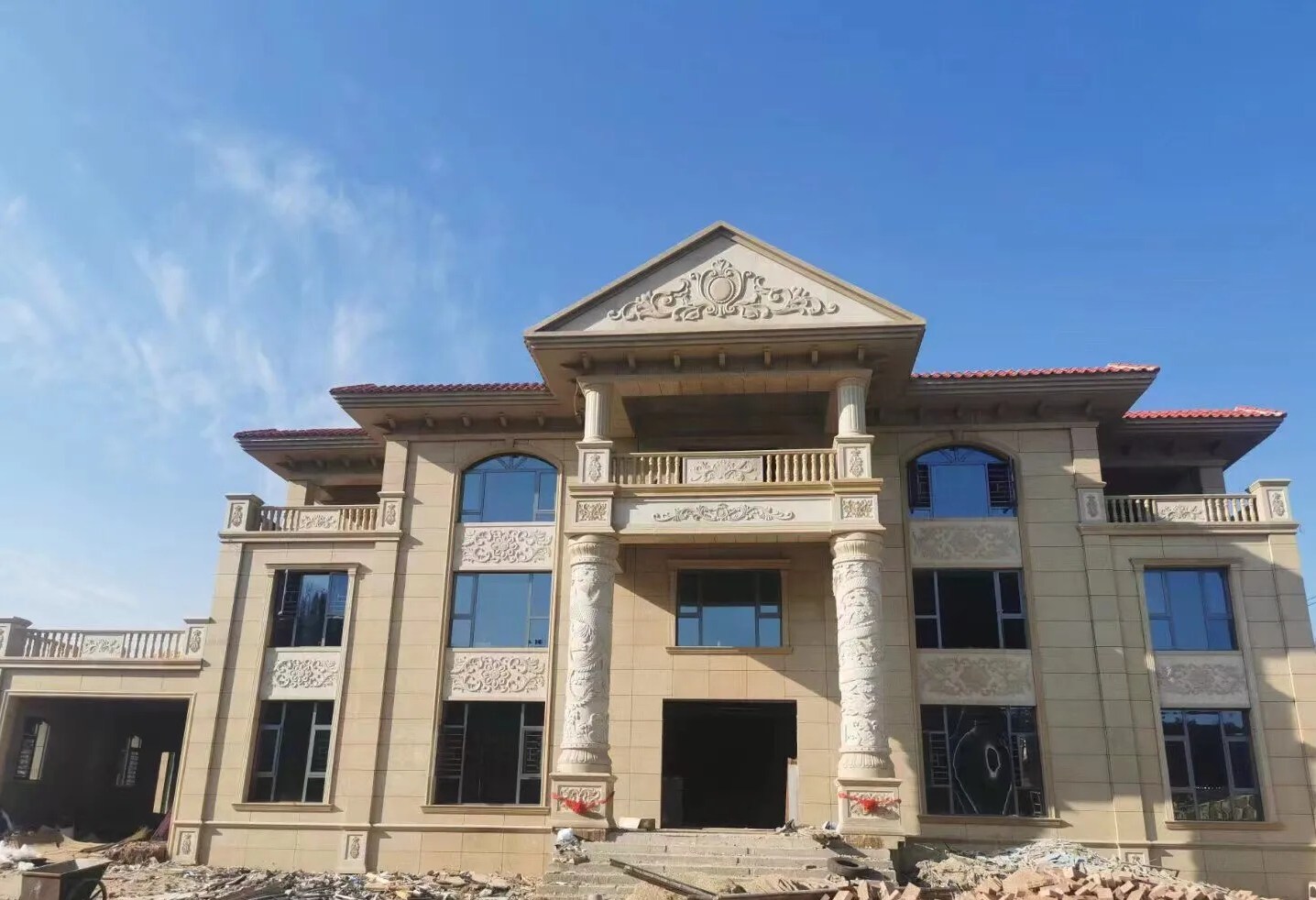 宁波 黄金麻花岗岩别墅外墙干挂