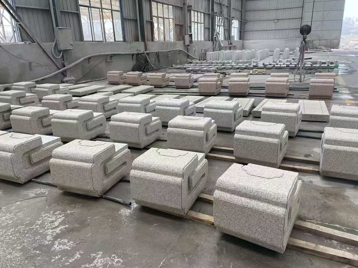 宁波 白麻花岗岩异形加工-石凳，坐凳