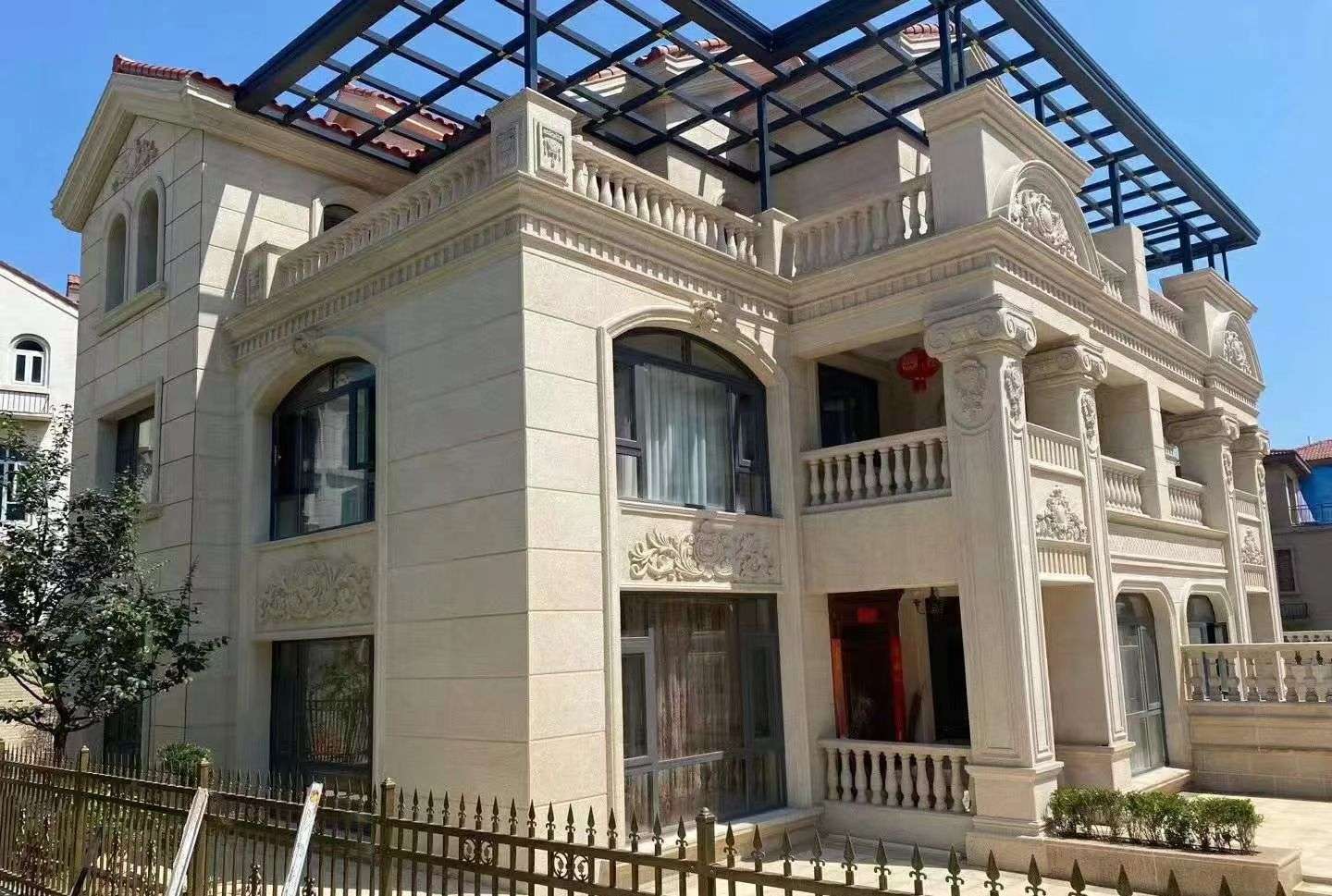 宁波 黄金麻花岗岩荔枝面别墅外墙干挂