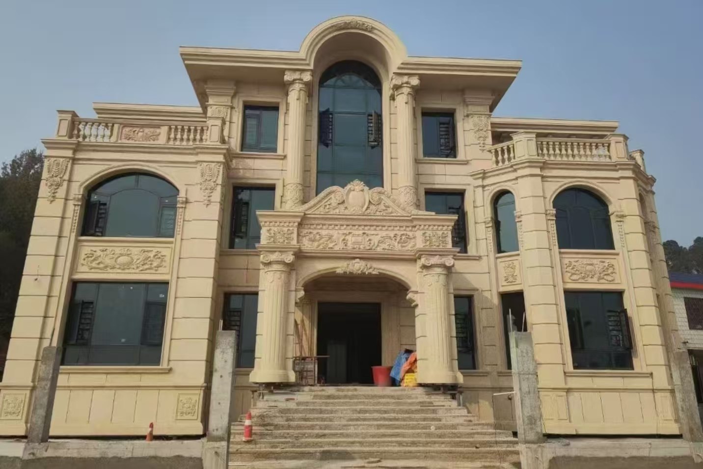 宁波 黄金麻花岗岩别墅外墙干挂