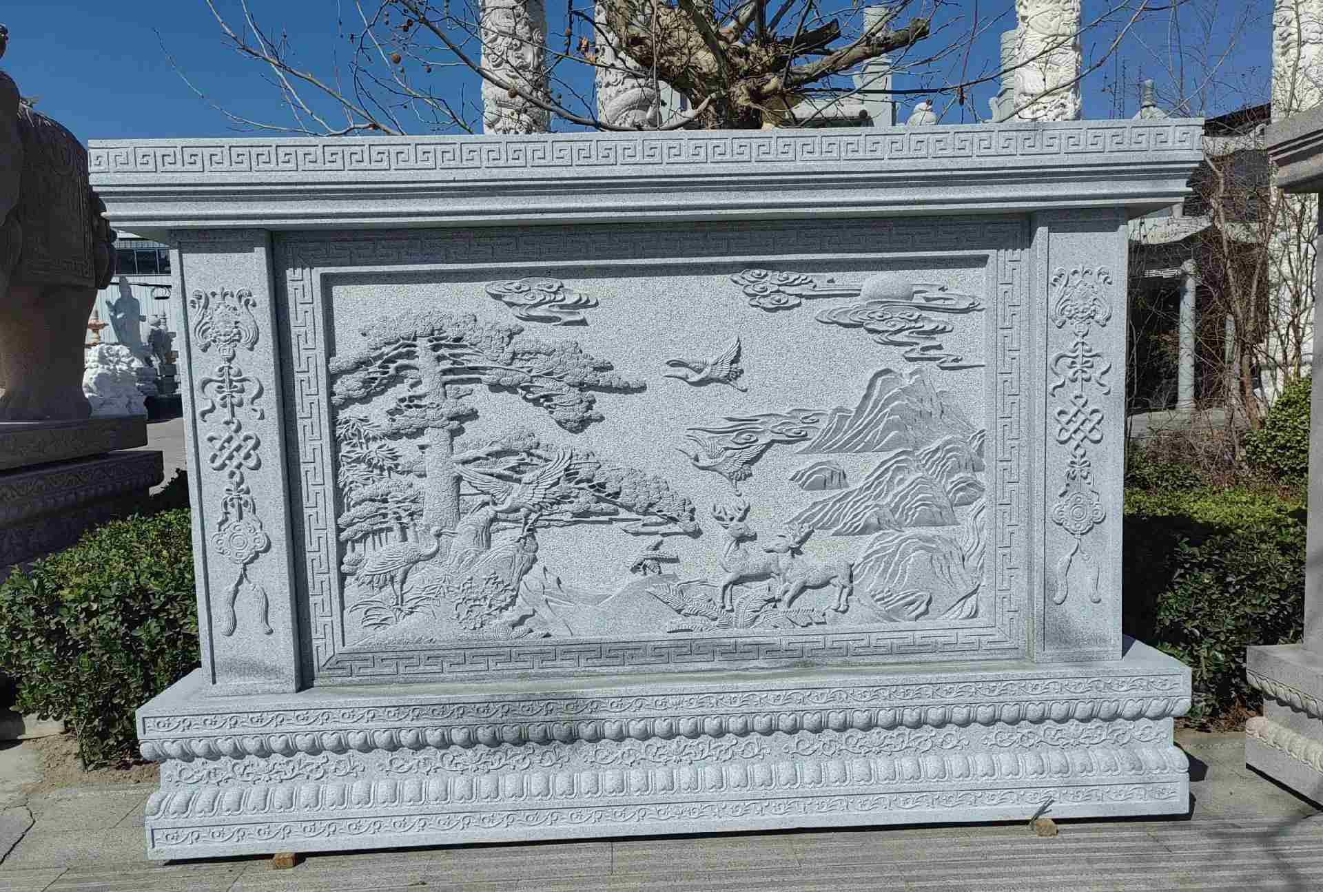 宁波 芝麻白大型照壁，屏风，影壁