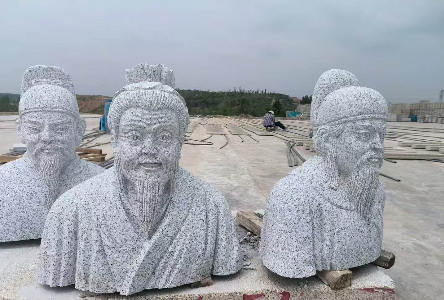 宁波 白麻花岗岩石材人物立体雕刻
