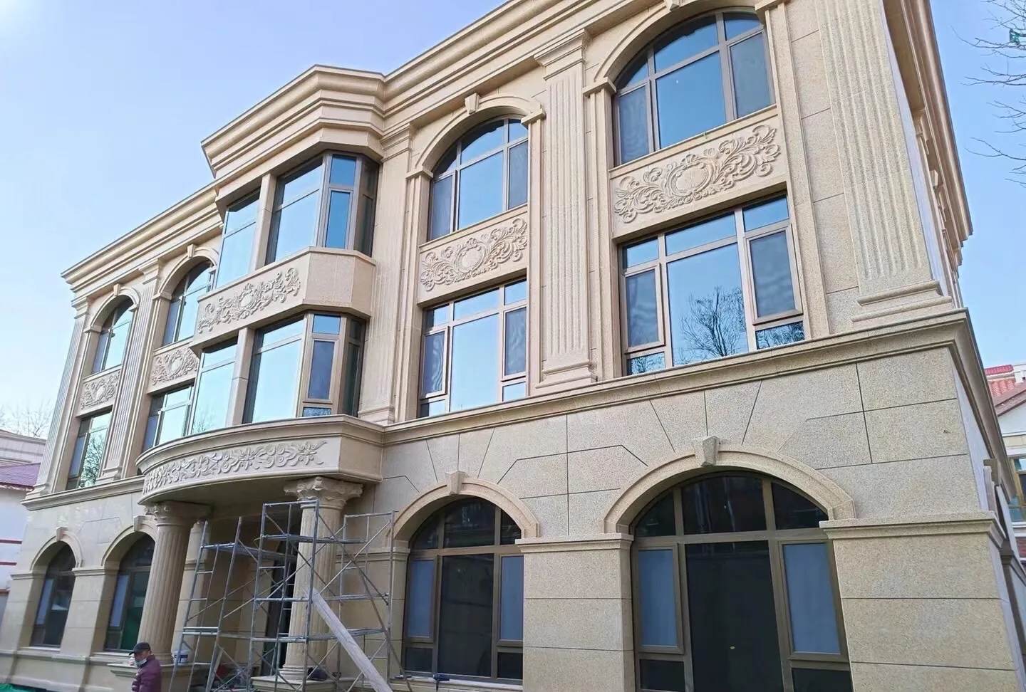 宁波 黄金麻花岗岩别墅外墙干挂