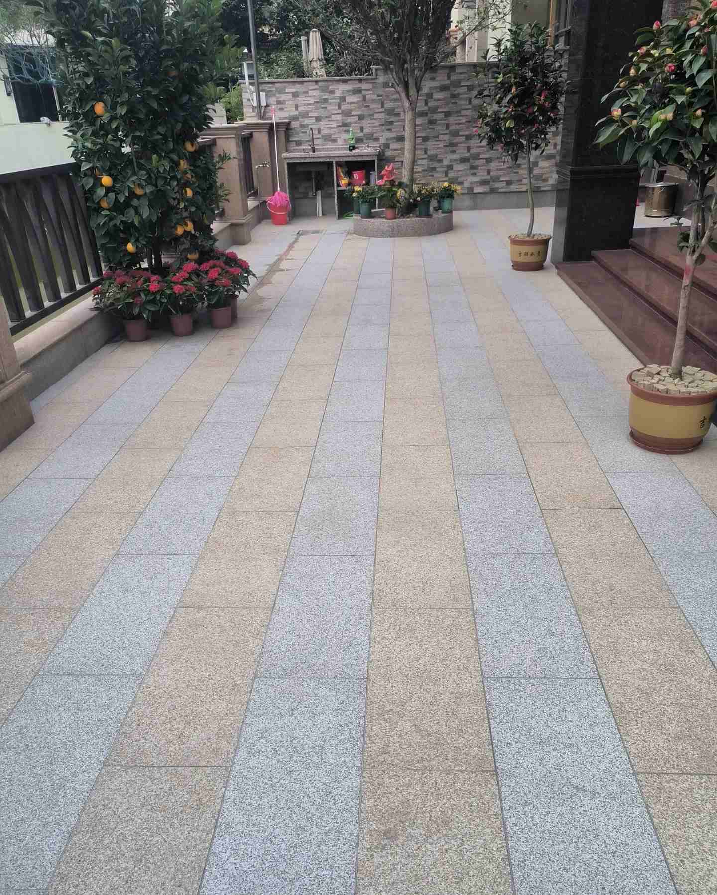 宁波 黄金麻白麻荔枝面庭院铺装展示